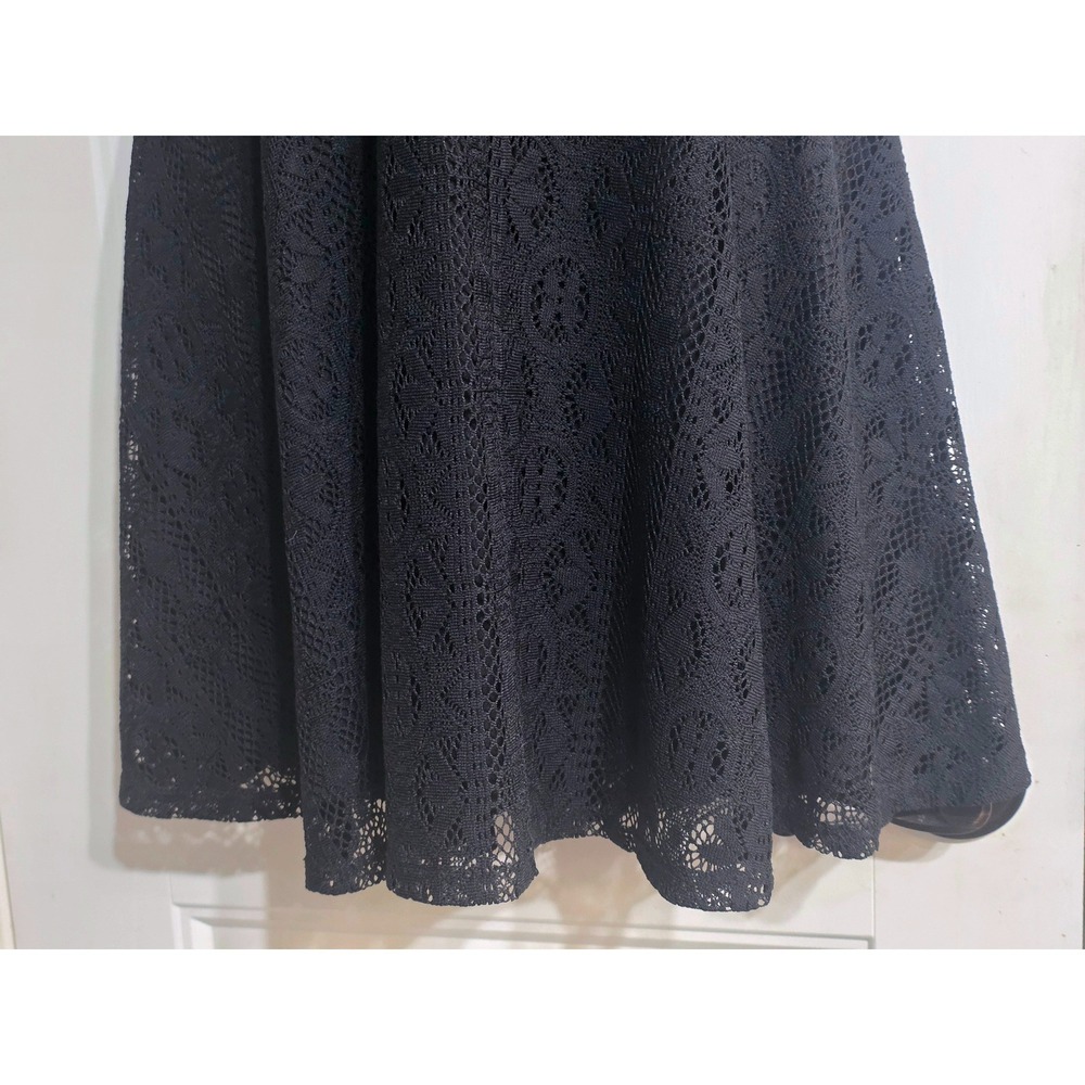 Mossimo Supply Co Womens Black Lace Halter Fit and Flare Keyhole Back Dress Sz M - Picture 4 of 9